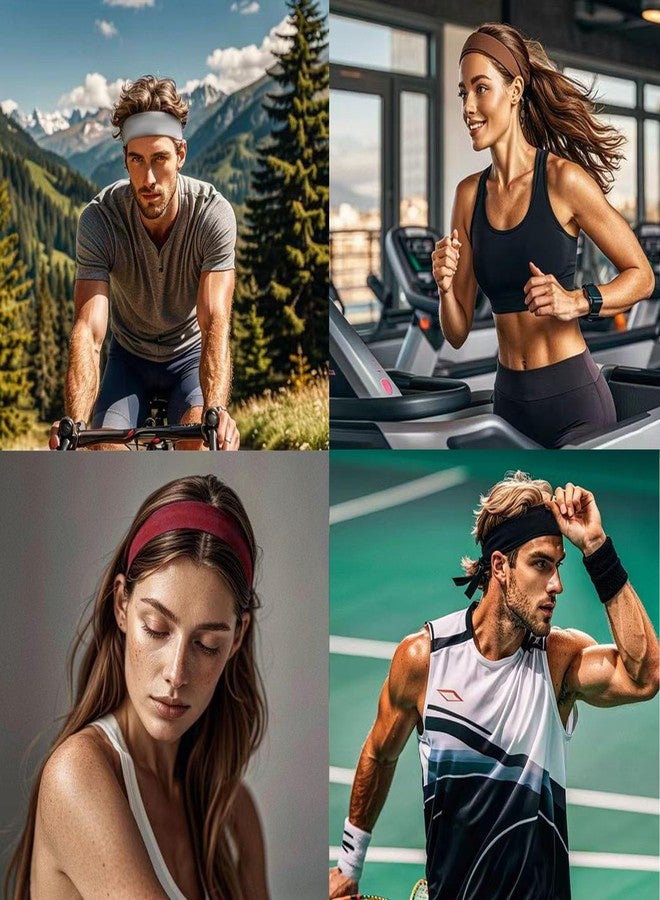 Fecawd 3PCS Headbands for Women Non Slip Elastic Sweat Hairbands Fashion Sports Hair Bands Soft Cloth Fabric Stretchy Headband for Workout Yoga Running - Image 4